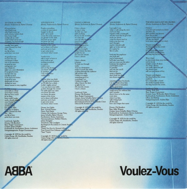 inner sleeve front, Abba - Voulez Vous +3